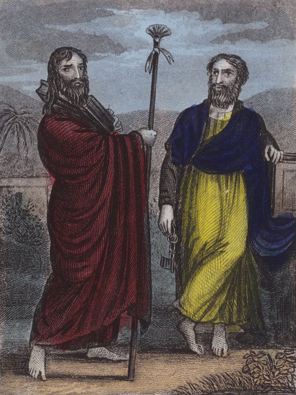São Tiago o Grande, São Pedro (gravura colorida) de English School