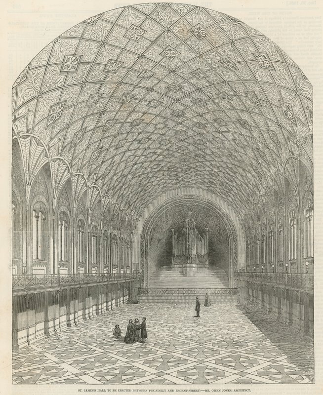 St Jamess Hall, a ser erguido entre Picadilly e Regent Street de English School