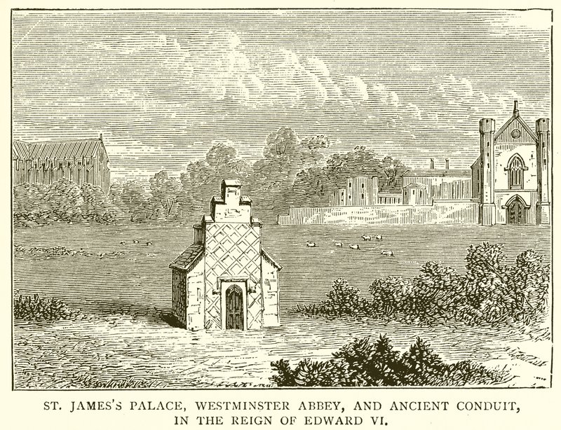 St. Jamess Palace, Abadia de Westminster e Ancient Conduit, no Reino de Edward VI de English School