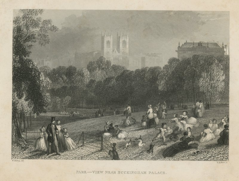 St Jamess Park, vista perto do Palácio de Buckingham de English School