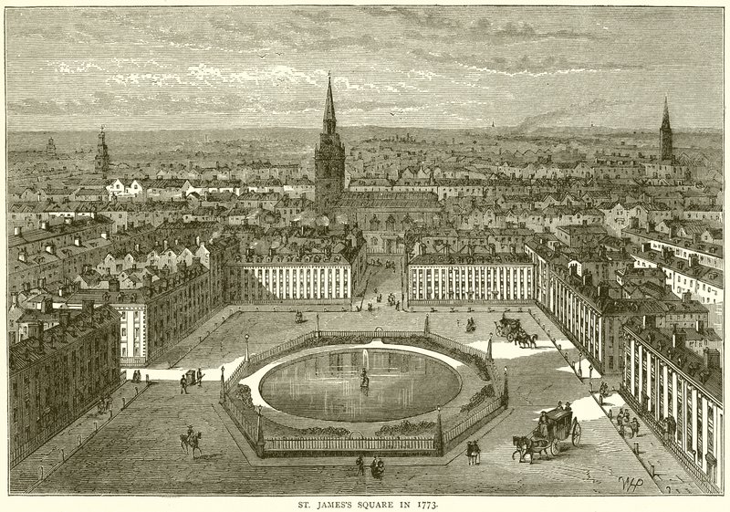 Praça St. Jamess em 1773 de English School