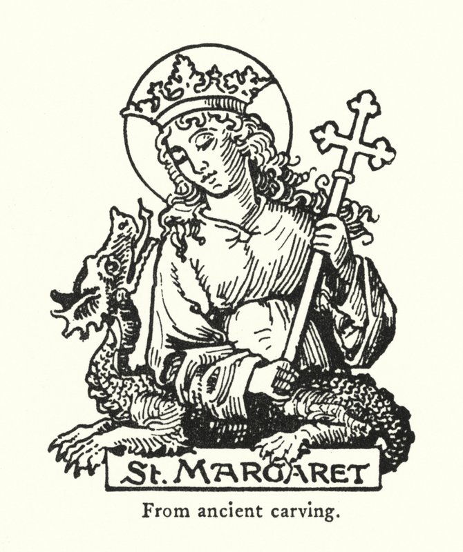 Santa Margarida, da antiga escultura (gravura) de English School