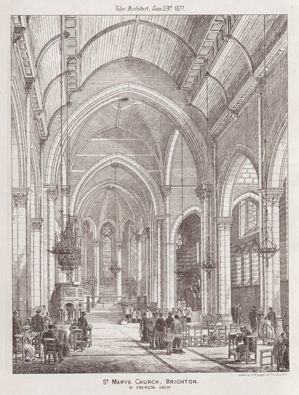 Igreja de Santa Maria, Brighton (gravura) de English School