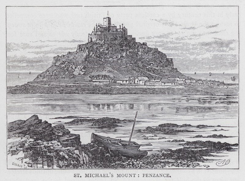 Monte de São Miguel, Penzance (gravura) de English School
