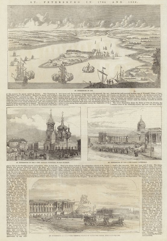 São Petersburgo, em 1706 e 1856 de English School