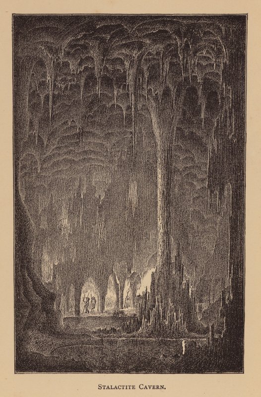 Caverna de estalactites (litografia) de English School