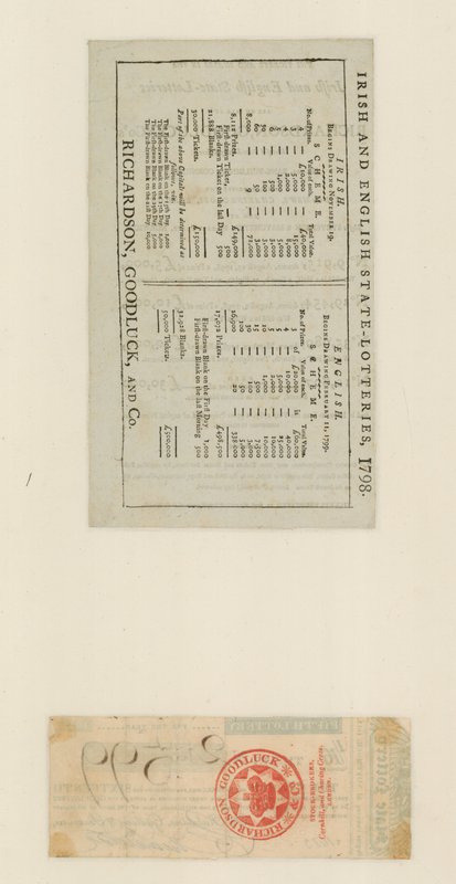 Loteria estadual, 1798 de English School