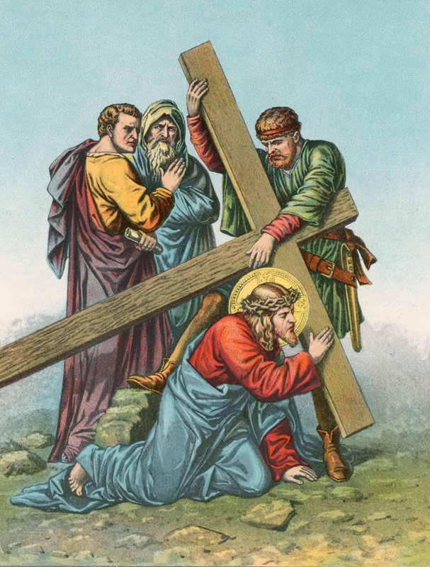 Estação VII Jesus cai sob a cruz pela segunda vez de English School