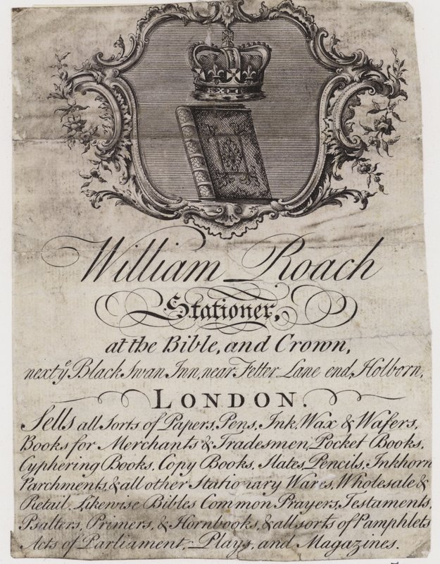 Papelaria, William Roach, cartão comercial de English School