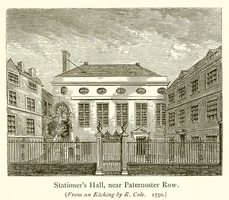 Stationers Hall, perto de Paternoster Row de English School