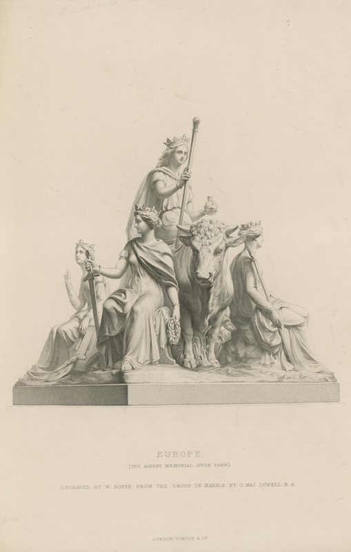 Estátua representando a Europa, que adorna o Albert Memorial de English School