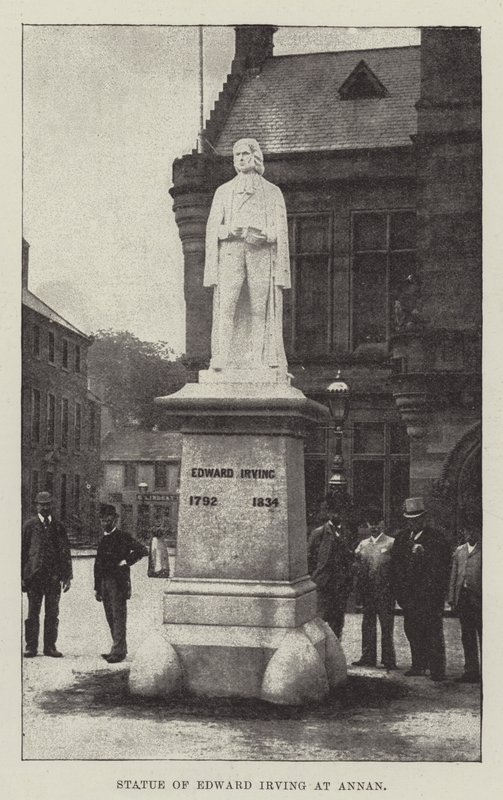 Estátua de Edward Irving em Annan (gravura) de English School