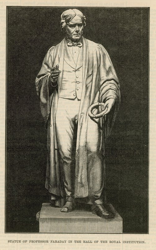 Estátua do Professor Faraday no hall da Royal Institution de English School