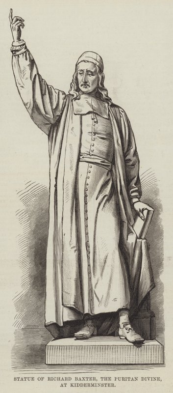 Estátua de Richard Baxter, o Divino Puritano, em Kidderminster (gravura) de English School