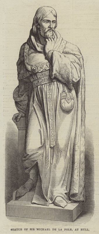Estátua de Sir Michael de la Pole, em Hull (gravura) de English School