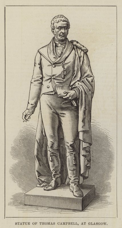 Estátua de Thomas Campbell, em Glasgow (gravura) de English School