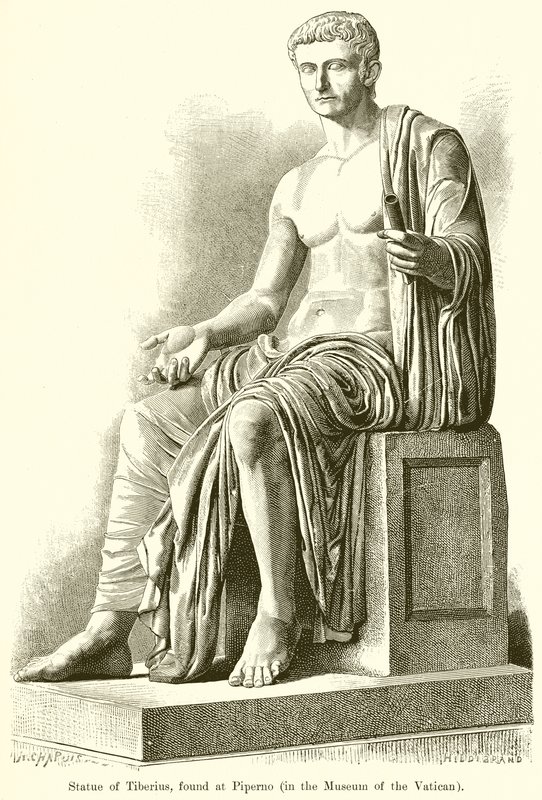Estátua de Tibério, encontrada em Piperno de English School