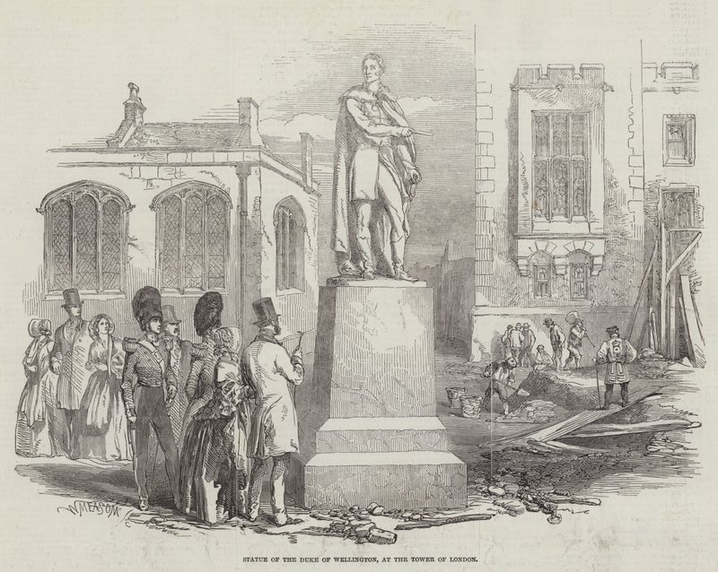 Estátua do Duque de Wellington, na Torre de Londres (gravura) de English School
