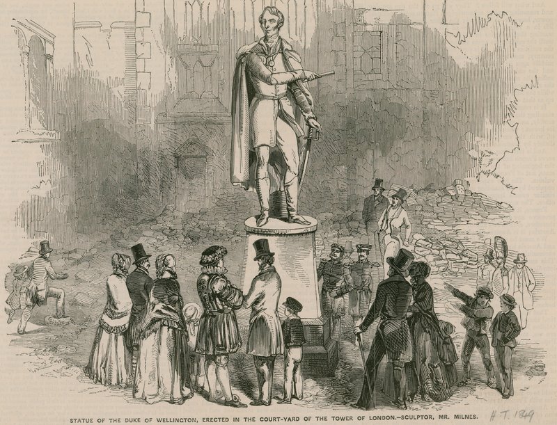 Estátua do Duque de Wellington, erguida no pátio da Torre de Londres de English School