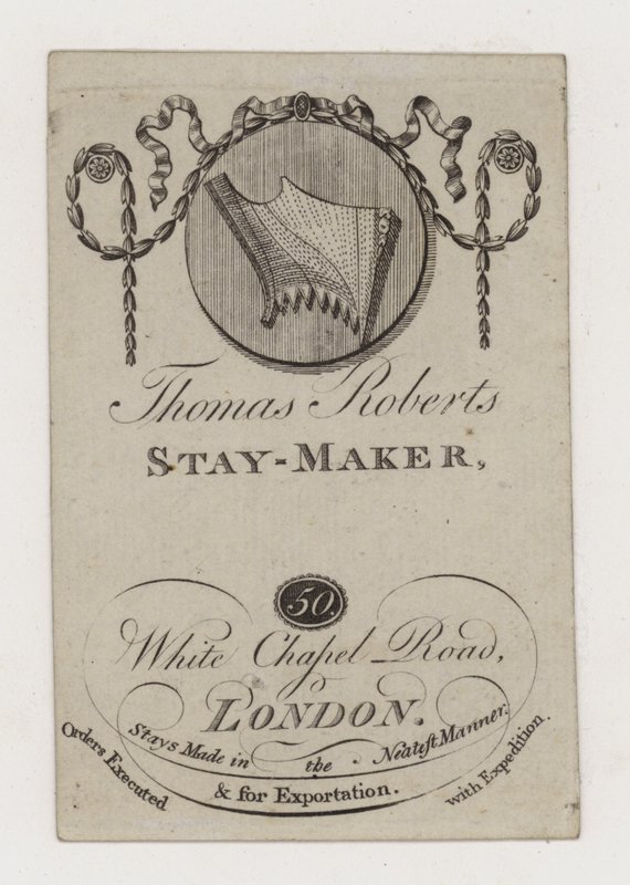 Fique Fabricante, Thomas Roberts, cartão de comércio de English School