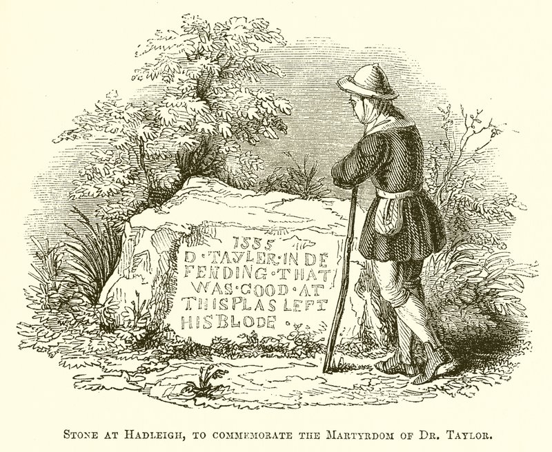 Pedra em Hadleigh, para comemorar o martírio do Dr. Taylor de English School