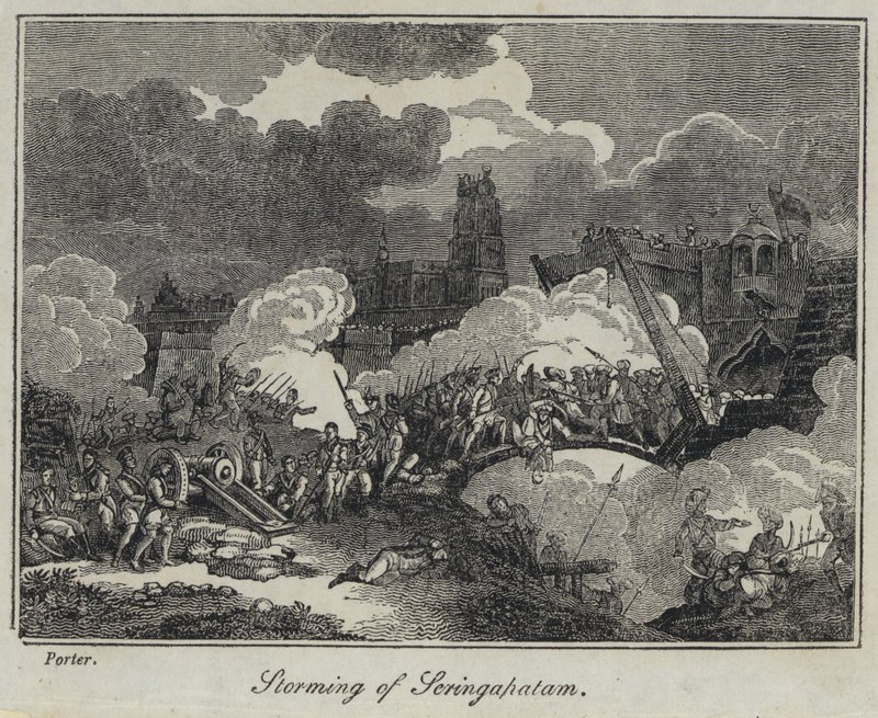 Tempestade de Seringapatam (gravura) de English School