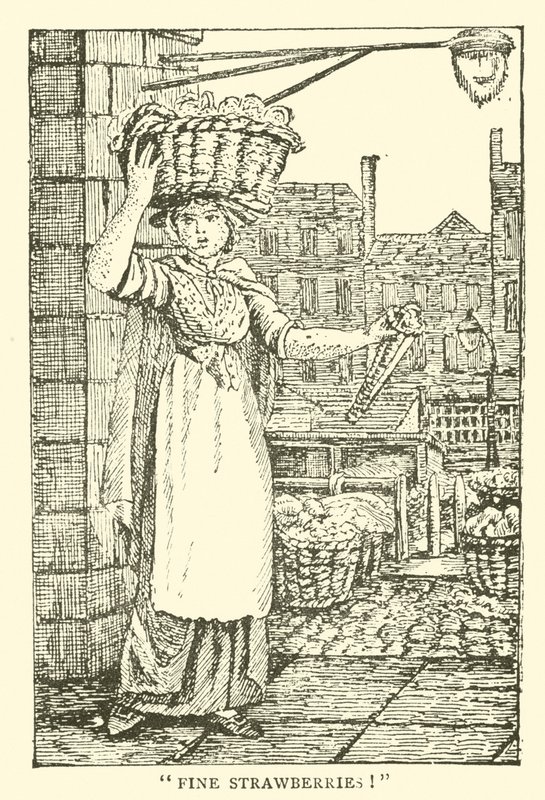 Vendedor de morangos (xilogravura) de English School