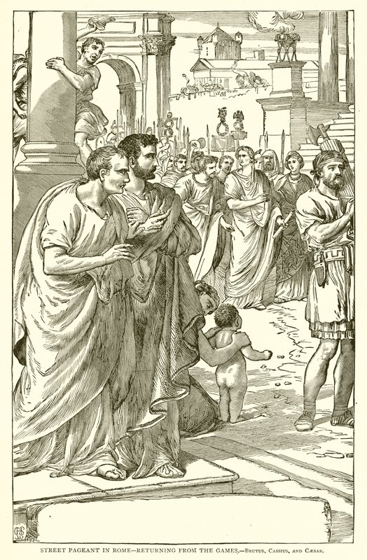 Concurso de rua em Roma - retornando dos jogos .-- Brutus, Cassius e César de English School