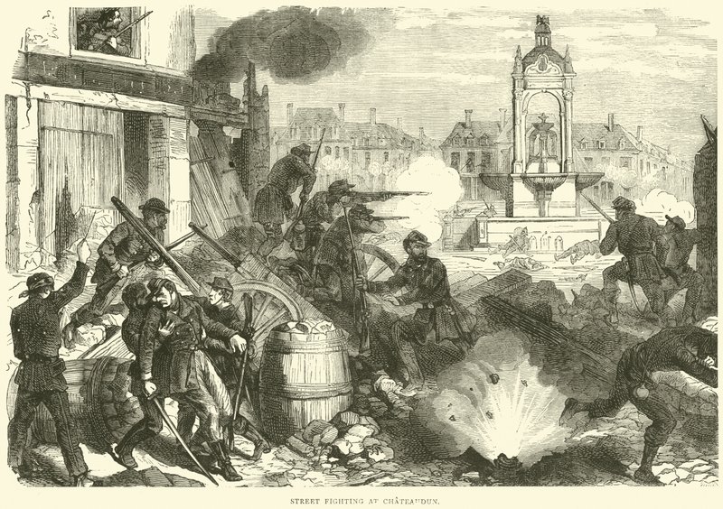 Brigas de rua em Chateaudun, outubro de 1870 de English School