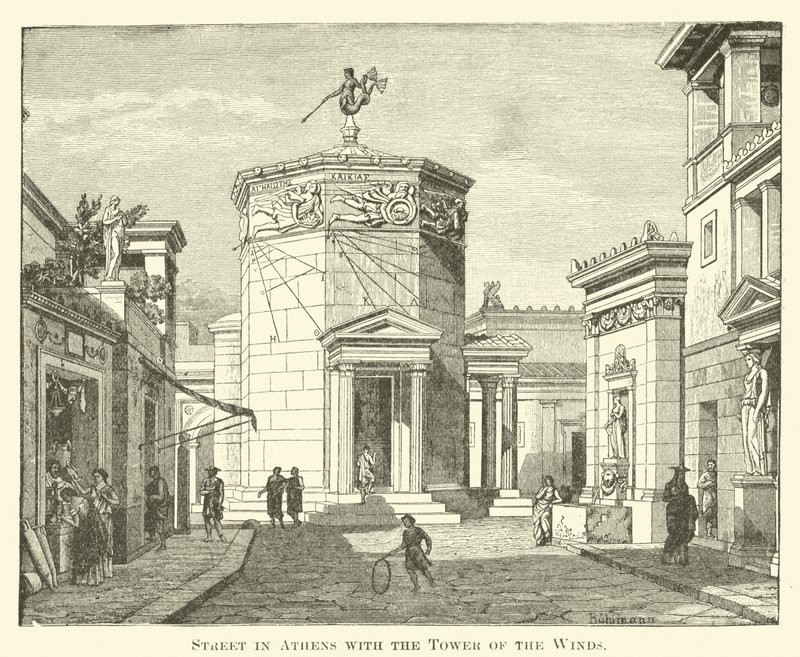 Rua de Atenas com a Torre dos Ventos (gravura) de English School