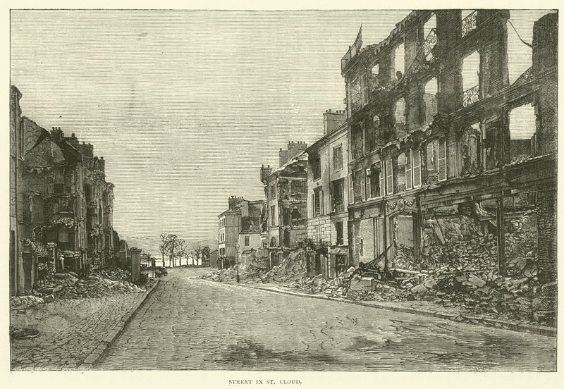 Rua em St Cloud, novembro de 1870 de English School