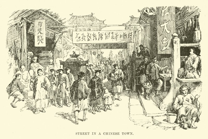 Rua em uma cidade chinesa de English School