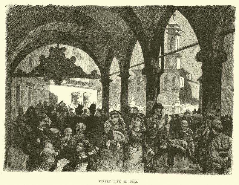 Vida de rua em Pisa de English School