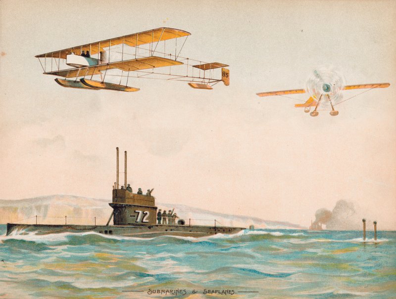 Submarinos e hidroaviões (chromolitho) de English School