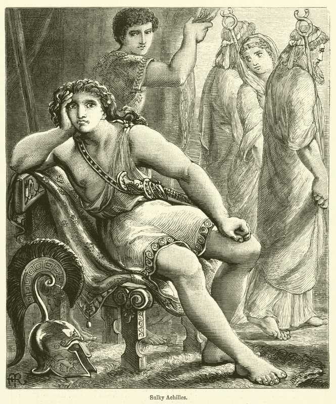 Sulky Achilles (gravura) de English School