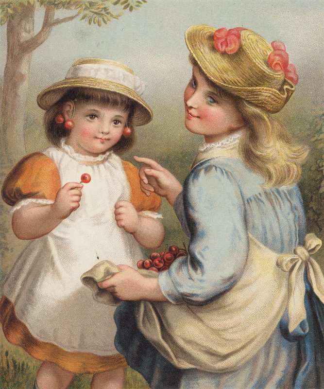 Brincos de verão (cromolitho) de English School