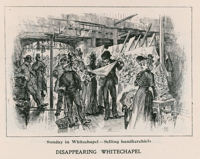 Domingo em Whitechapel - vendendo lenços de English School