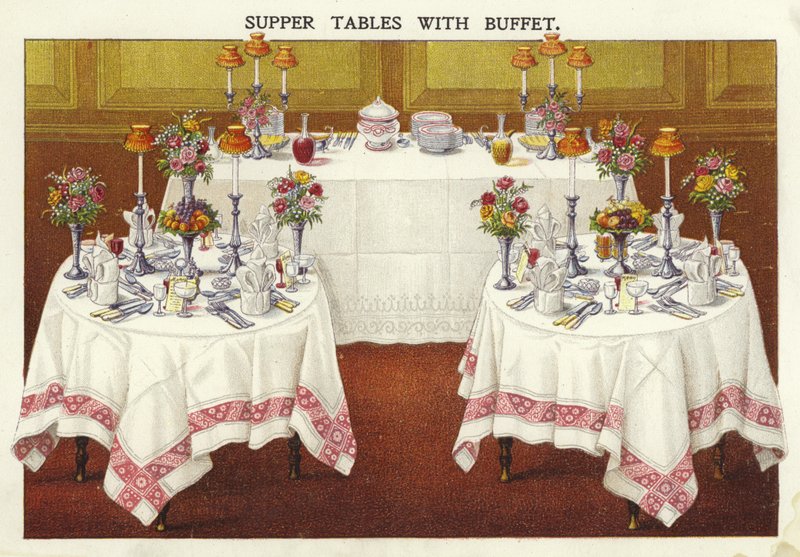 Mesas de jantar com buffet de English School