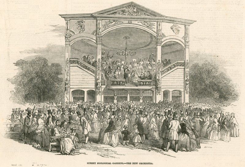 Jardins zoológicos de Surrey, Kennington, Londres: a nova orquestra de English School