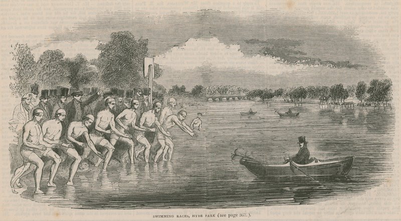 Corridas de Natação, Hyde Park, Londres de English School