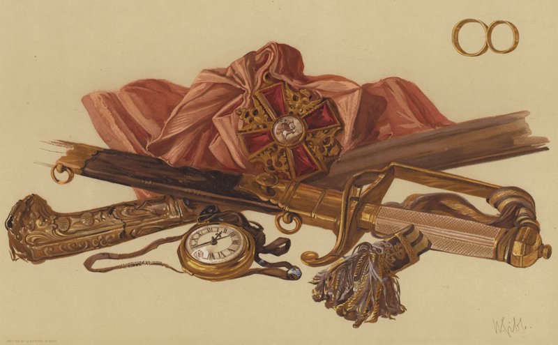 Espada e relíquias do Almirante Visconde Duncan (cromolitografia) de English School