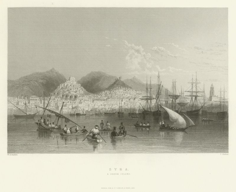 Syra, uma ilha grega, 1837 de English School