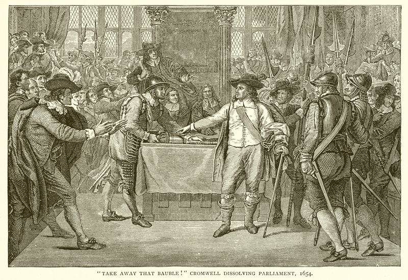 Tirar esse Bauble! Cromwell dissolver o Parlamento, 1654 de English School