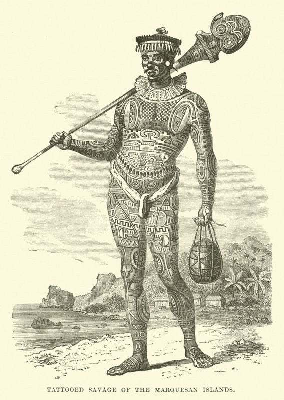 Tatuado Selvagem das Ilhas Marquesas de English School