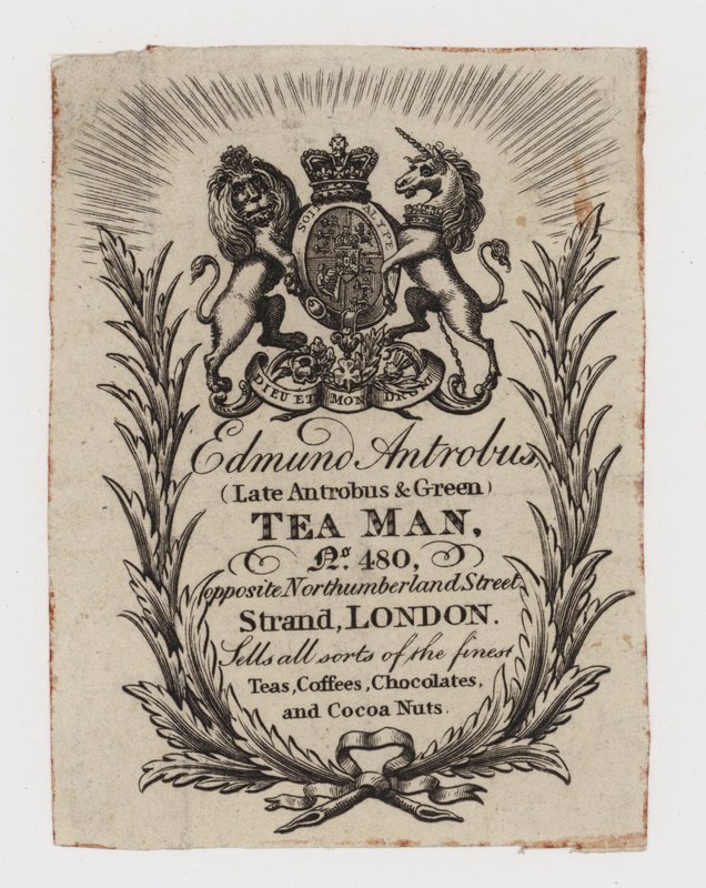 Tea Man, Edmund Antrobus, cartão comercial de English School