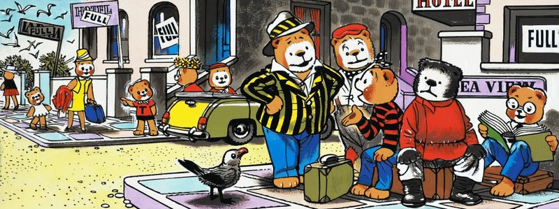 Ursos de pelúcia à procura de alojamento de English School