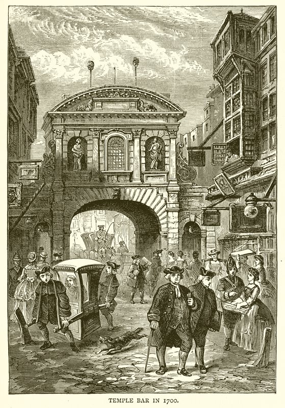 Temple Bar em 1700 de English School