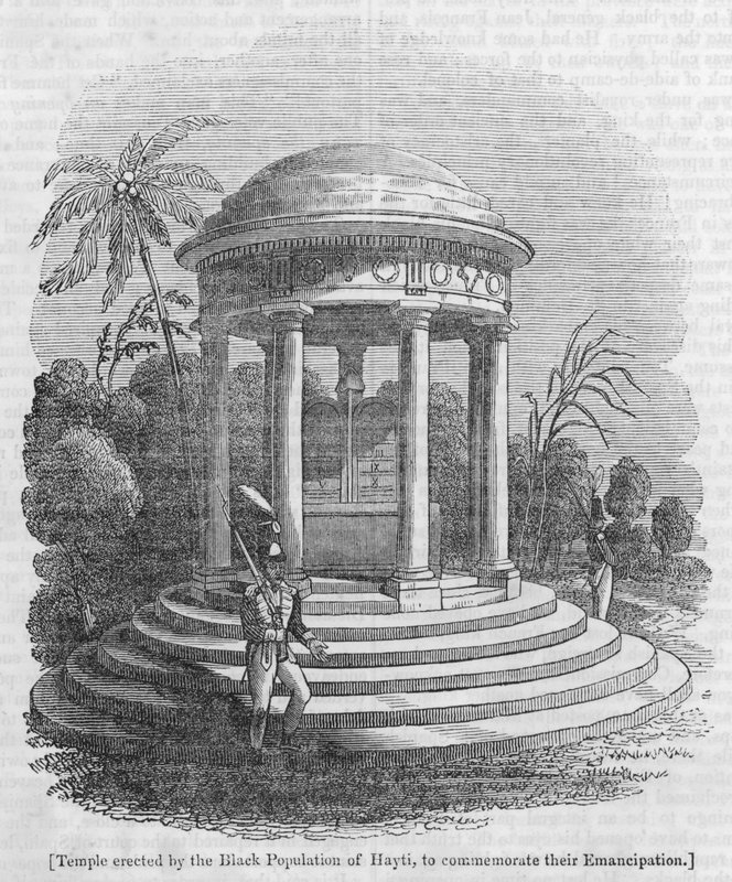 Templo erigido pela população negra de Hayti, para comemorar a sua emancipação (gravura) de English School