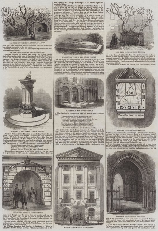Templo em Londres (gravura) de English School