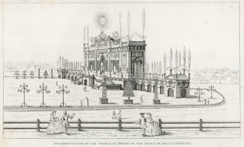 Templo em honra da paz de Aix la Chapelle 1749 de English School
